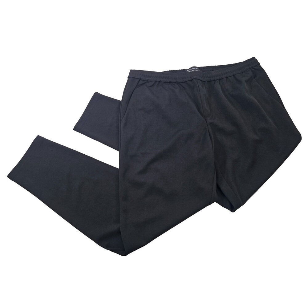TAILORED ATHLETE Men's XXL Smart Jersey Jogger Black Drawstring Lounge Pants EUC
